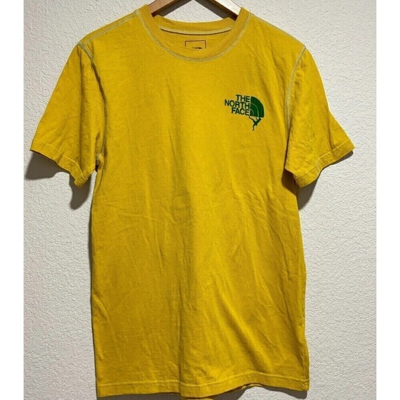The North Face Short Sleeve Crew Neck Back Graphic T Shirt Yellow Small - Picture 3 of 6